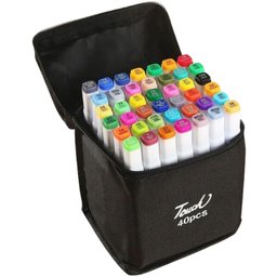 Conjunto Canetas Marcadores Permanente com 40cor Ponta Dupla - 1