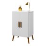 Armário Multiuso Cali - Base Madeira Maciça e Mdf com 2 Portas - Branco - 4