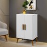 Armário Multiuso Cali - Base Madeira Maciça e Mdf com 2 Portas - Branco - 1