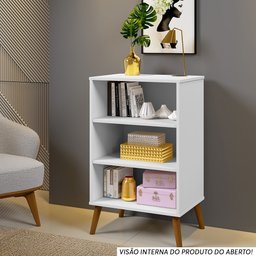 Armário Multiuso Cali - Base Madeira Maciça e Mdf com 2 Portas - Branco - 2