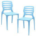 Ver imagem 1 de Kit 02 Cadeiras para Cozinha Área Gourmet Jardim Empilhável Larsen P03 Azul Celeste - Lyam Decor