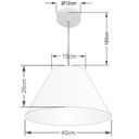 Ver imagem 2 de Lustre Pendente Cone Vivare Md-4078 Cúpula em Tecido 25/40x15cm - Bivolt - Lilás - Bivolt