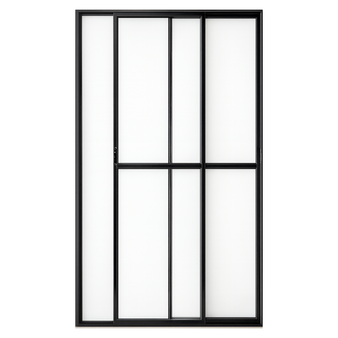 Porta Sacada de Aluminio Preto 2 Folhas com Trinco 2,10x1,50