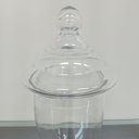 Ver mais imagens de Potiche Decorativo de Vidro Transparente 35x17x17cm Tampa Enfeite Sala Mesa