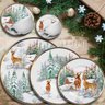 Jogo de Xicaras Chá Natal Rena Filetadas A Mão C/Pires 1ºlin - 1