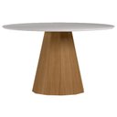 Ver imagem 1 de Mesa de Jantar 135x135 Cm Isis com Vidro Ype Off White – New Ceval