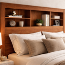 Ver imagem 4 de Cabeceira Lisboa com Prateleiras e Nicho Organizador P/ Cama Box Queen 160cm Quarto Casal:cinamomo R