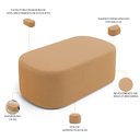Ver imagem 6 de Cabeceira Cama Box 100cm Lanna com Puff Recamier Doha W01 Bouclê Mostarda - Lyam Decor