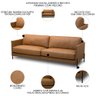 Sofá 4 Lugares para Sala Living 270cm Bliss L08 Couro Camel - Mpozenato - 3