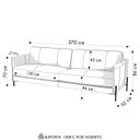 Ver imagem 4 de Sofá 4 Lugares para Sala Living 270cm Bliss L08 Couro Camel - Mpozenato