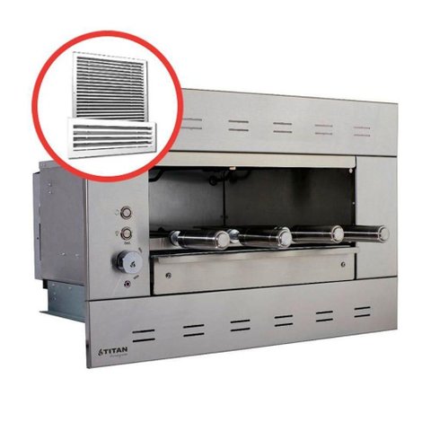 Churrasqueira Elétrica de Embutir Suprema 04 e Silenciosa com Painel Ventilado Cinza Titan 46L 220V
