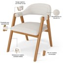 Ver imagem 4 de Kit 04 Cadeiras de Jantar e Estar Living Estofada Nadja L02 Bouclê Cru - Lyam Decor