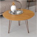 Ver imagem 6 de Conjunto Mesa Lateral/apoio/centro Decorativa Evolution Cinamomo com Pés Metálicos - Patrimar Móveis