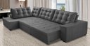 Ver imagem 1 de Sofá de Canto Retrátil e Reclinável com Molas 3,40x2,00 Esq Berlim Suede Mirra Decor