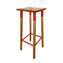 Ver imagem 4 de Kit 2 Banquetas Bistro Industrial Colors Ferro e Madeira Maciça - Vermelha