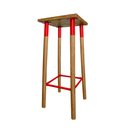 Ver imagem 5 de Kit 2 Banquetas Bistro Industrial Colors Ferro e Madeira Maciça - Vermelha