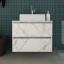 Ver imagem 2 de Gabinete Banheiro 2 Gavetas 60Cm Cr10087 Mármore Branco