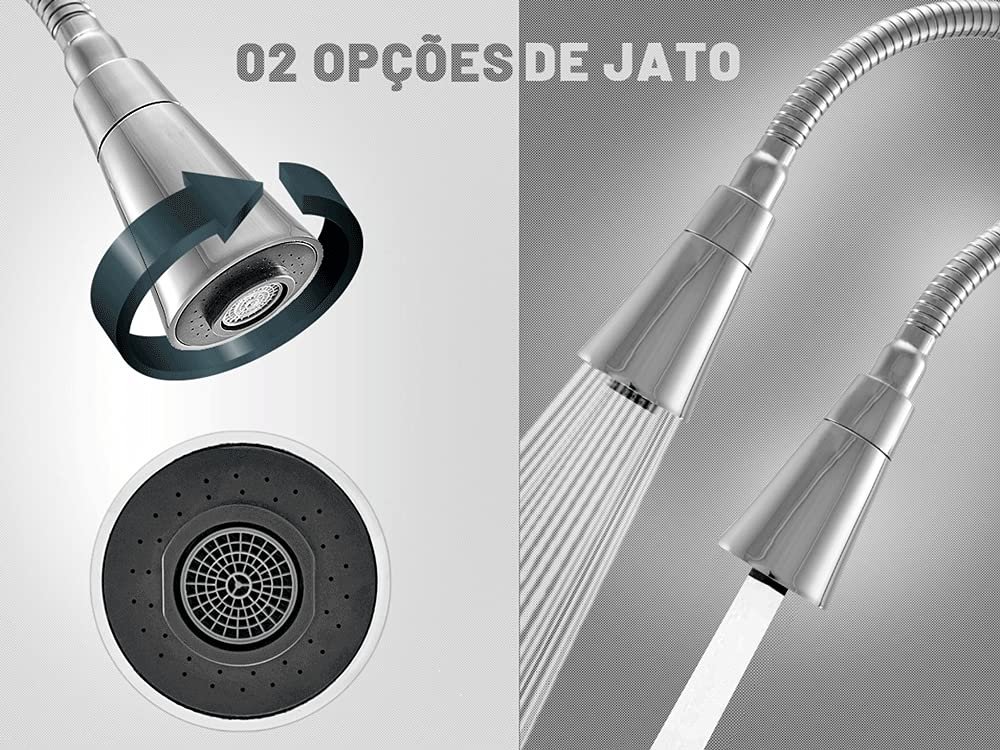 Tubo Gourmet Cone Flexível Preto para Torneira de Cozinha Del Metais - 5