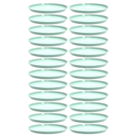 24 Bandejas Redondas Servir Doces Salgados 28cm Festas Bar Restaurante Verde Menta Bubble Crippa