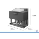 Ver imagem 2 de Conjunto Banheiro c/Espelho Duna/Lua 80cm Cimento/Freijo MGM