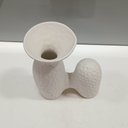 Ver imagem 2 de Vaso Decorativo Cachepô 9x15x9cm Cerâmica Branco