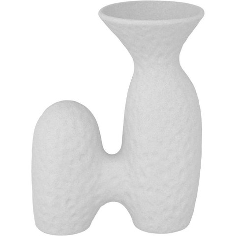 Vaso Decorativo Cachepô 9x15x9cm Cerâmica Branco