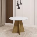 Ver imagem 1 de Mesa de Jantar Redonda 103cm Multimóveis CR50047 Carvalho/Off White