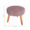 Ver imagem 2 de Puff Redondo para Sala Suiça Veludo Turkey Rosa