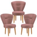 Ver imagem 1 de Conjunto 3 Cadeiras Decorativa Moderna para Sala de Jantar Cozinha Recepção Pés Palito Resistente