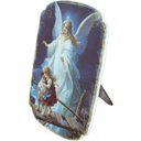 Ver imagem 2 de Quadro Mesa Colecionável Natal Anjo da Guarda Crianças 20cm