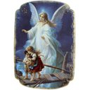Ver imagem 1 de Quadro Mesa Colecionável Natal Anjo da Guarda Crianças 20cm