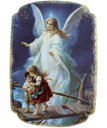 Ver imagem 1 de Quadro Mesa Colecionável Natal Anjo da Guarda Crianças 20cm