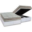 Ver imagem 1 de Cama Box Baú Queen: Colchão Molas Masterpocket Ensacadas Classis + Base Crc Suede White (158x198)