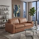 Ver imagem 1 de Sofá 3 Lugares Couro Camel Terracota Legitimo 235cm Natural Premium Adel Dekorien