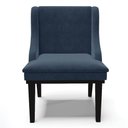 Ver mais imagens de Kit 4 Cadeiras Estofadas para Sala de Jantar Base Fixa de Madeira Preto Lia Suede Azul Marinho - Ibi