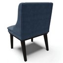 Ver imagem 7 de Kit 4 Cadeiras Estofadas para Sala de Jantar Base Fixa de Madeira Preto Lia Suede Azul Marinho - Ibi