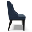 Ver imagem 6 de Kit 4 Cadeiras Estofadas para Sala de Jantar Base Fixa de Madeira Preto Lia Suede Azul Marinho - Ibi