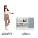 Ver imagem 5 de Balcão Gabinete de Pia Madesa Lux 120 cm 2 Portas 3 Gavetas (Sem Tampo) Branco/Cinza