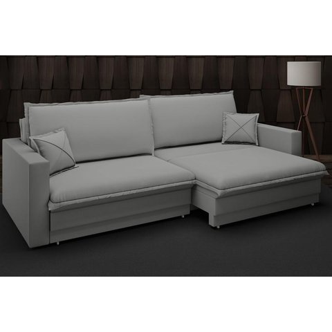 Sofá Tango 2,40M Sem Caixa, Retrátil e Reclinável Velosuede Grafite - Netsofás