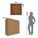 Ver imagem 3 de Armário de Cozinha Aéreo com 2 Portas 80cm Multimóveis Cr20414 Freijó