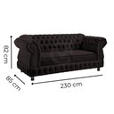 Ver imagem 2 de Sofá Chesterfield Moscatto 3 Lugares Via Encanto Veludo Vermelho