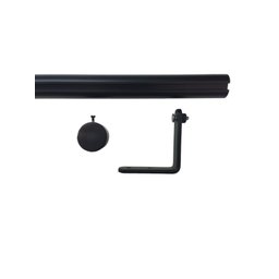 Kit Varão Trilho Suisso Deslizante Wave 28mm 3,5m - Preto - 5