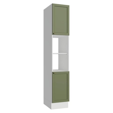 Paneleiro 40 Cm 2 Portas e 2 Nichos Branco/verde Vik Madesa