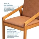 Ver imagem 5 de Kit 8 Cadeiras Sala de Jantar com Braço Pequi CabeCasa MadeiraOriginals Courino Marrom/Castanho