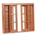 Ver imagem 1 de Janela de Madeira Veneziana de Correr Reto Padrão Cedro Batentes de 14 Cm-2.40(l)x1.20(a)