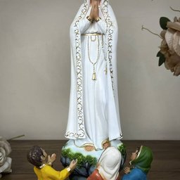 Imagem Nossa Senhora de Fátima com Pastores 20 Cm Resina - 7