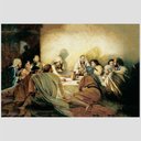 Ver imagem 2 de Quadro Santa Ceia Tela Moldura Bege 120X80Cm