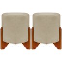 Ver imagem 1 de Kit 2 Puff Sala Eloah Suede Cores Pé Castanho