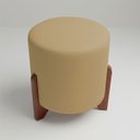 Ver imagem 7 de Kit 2 Puffs Decorativos Eloah Redondo Assento Extra para Sala Quarto Suede Pufe com Pés de Madeira