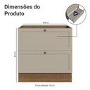 Ver imagem 2 de Balcão de Cozinha 80 cm 2 Gavetas (sem Tampo) Rustic/Crema Vik Madesa
